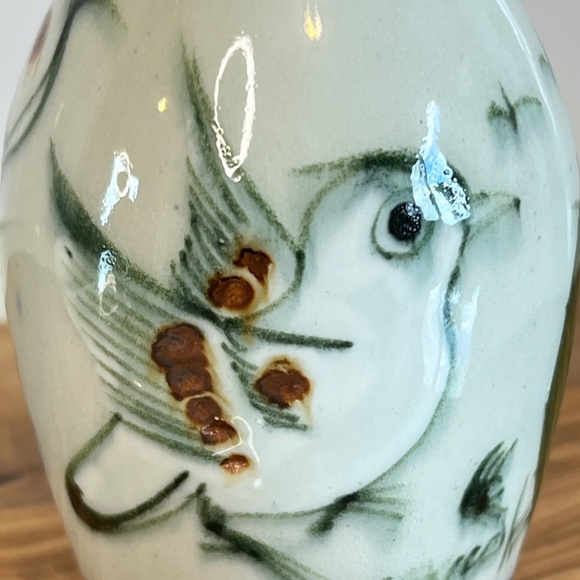 Mexican Art Pottery Vase with Floral Design Tonala Style 4.5” - Picture 7 of 12